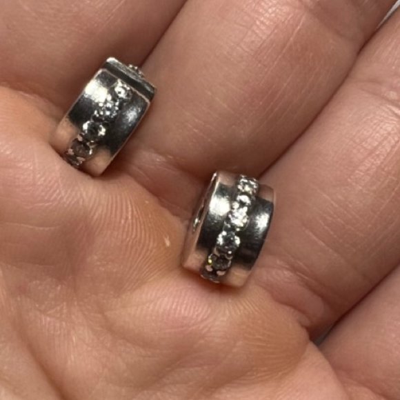Pandora Clear Sparkling Clips x2 - Picture 6 of 11